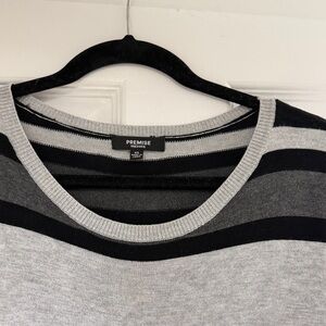 Premise Women’s Crewneck Sweater Dress - Light Gray and Black